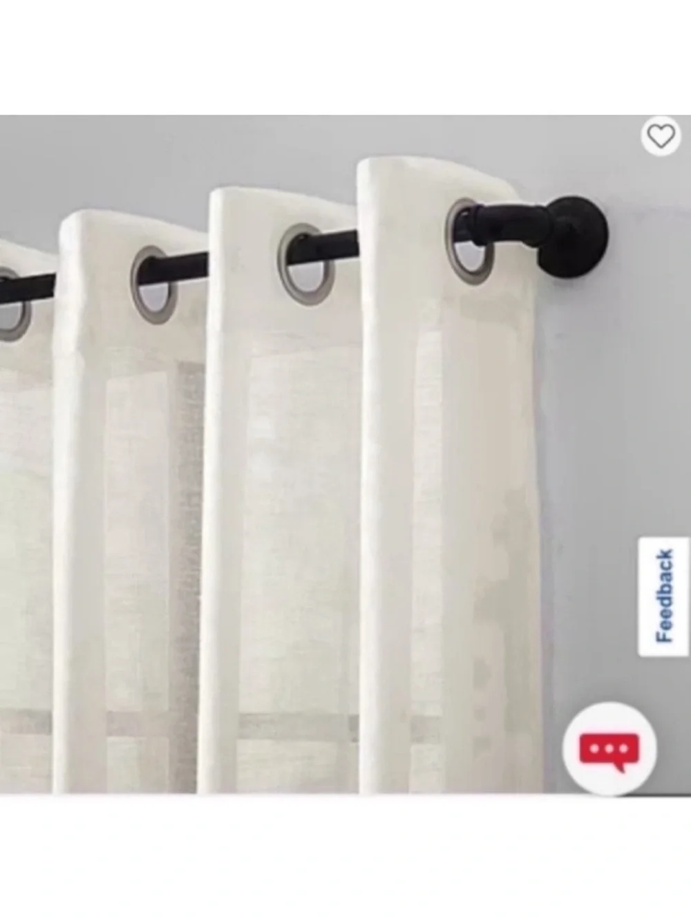 Set of 2 JC Penney Textured Sheer Grommet Top Single Curtain Panels